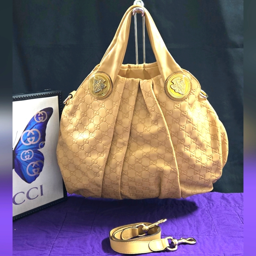 EUC AUTHENTIC GUCCI GUCCISSIMA HYSTERIA TAN HOBO BAG